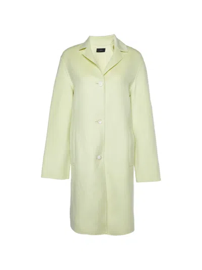 Joseph Lime Yellow Wool & Silk Caia Short Coat Xs In Green