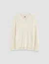 Joseph Womens Ivory V-neck Ribbed Linen-blend Jumper In Ivory