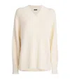 Joseph Linen-blend Knit V-neck Sweater In Ivory