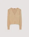 Joseph Linen Blend Knitted Cardigan In Sesame