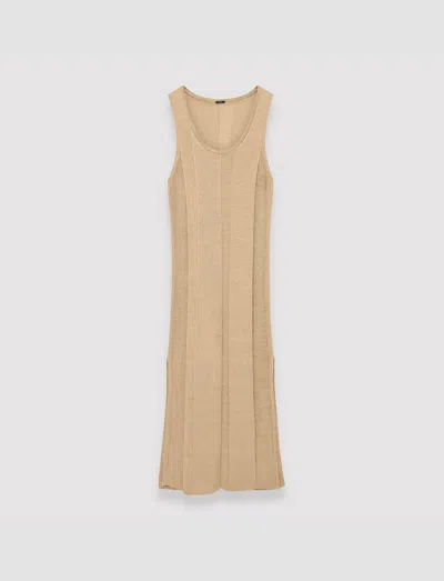 Joseph Linen Blend Knitted Long Dress In Sesame
