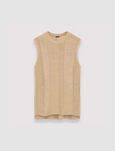 Joseph Linen Blend Knitted Tank Top In Sesame