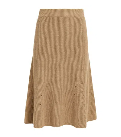 Joseph Linen-blend Skirt In Brown