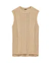 Joseph Linen Blend Knitted Tank Top In Brown