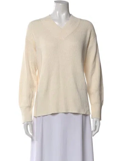 Pre-owned Joseph Linen V-neck Sweater In Neutral