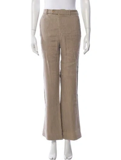 Pre-owned Joseph Linen Wide Leg Pants In Brown
