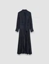 Joseph Womens Navy Lisa Crinkle Silk-habotai Maxi Dress In Blue