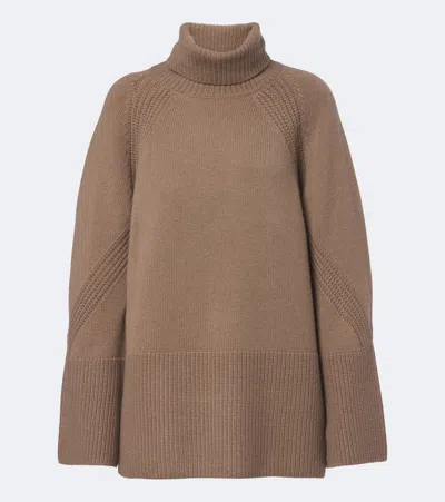 Joseph Loftus Oversized Cashmere Turtleneck Jumper In Brown