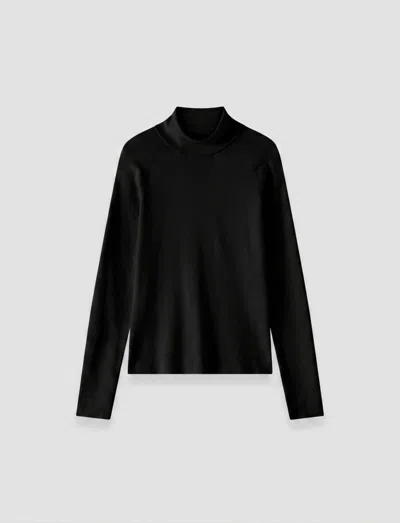 Joseph Lola Silk Stretch High Neck Top In Black