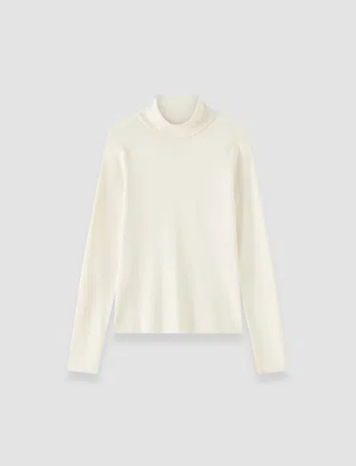 Joseph Womens Lola High-neck Long-sleeve Silk Top Ivory In White