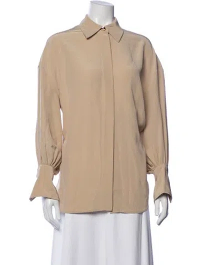 Pre-owned Joseph Long Sleeve Blouse In Neutrals