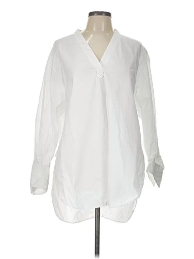 Pre-owned Joseph Long Sleeve Blouse In White