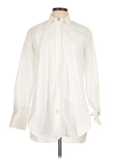 Pre-owned Joseph Long Sleeve Button Down Shirt In Ivory