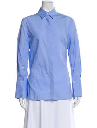 Pre-owned Joseph Long Sleeve Button-up Top In Blue