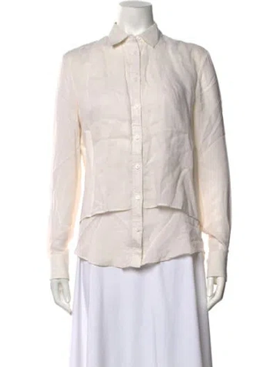 Pre-owned Joseph Long Sleeve Button-up Top In Neutrals