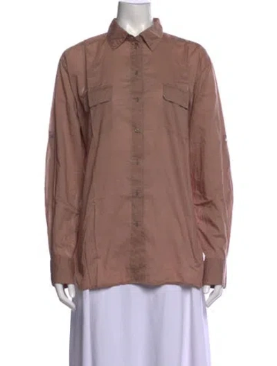 Pre-owned Joseph Long Sleeve Button-up Top In Pink