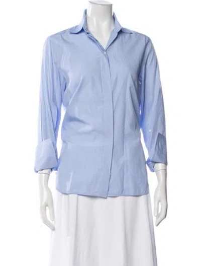 Pre-owned Joseph Long Sleeve Button-up Top In White