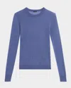 Joseph Long-sleeve Crewneck Cashmere Top In Harbour