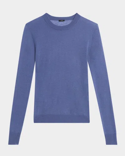 Joseph Long-sleeve Crewneck Cashmere Top In Harbour