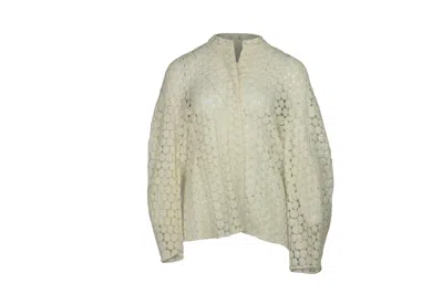Joseph Long Sleeve Lace Shirt In Cream Cotton In White