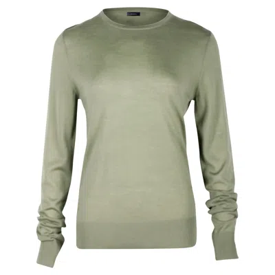 Joseph Long Sleeve Sweater Top In Green Wool