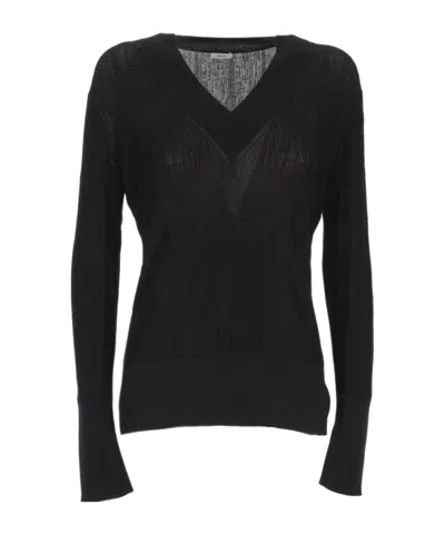 Joseph Long-sleeve Knit Top In Black