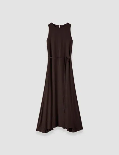 Joseph Womens Espresso Lottie Sleeveless Crepe Maxi Dress In Brown