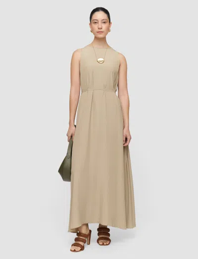 Joseph Lottie Silk Blend Crepe Dress In Green