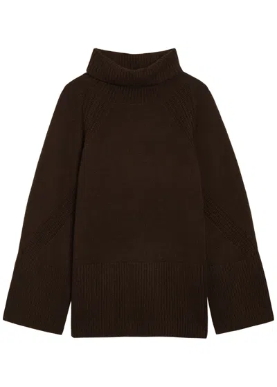 Joseph Lotus Roll-neck Cashmere Jumper In Brown