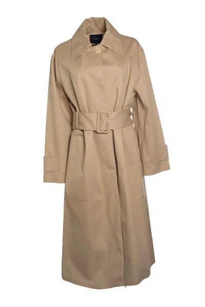 Joseph , Lowendal Oversized Belted Cotton Twill Coat In Purple
