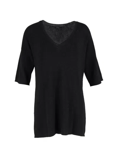 Pre-owned Joseph Lurex V-neck T-shirt In Black