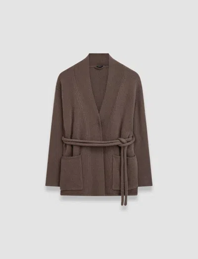 Joseph Luxe Cashmere Cardigan In Carob