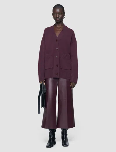 Joseph Luxe Cashmere Cardigan In Purple
