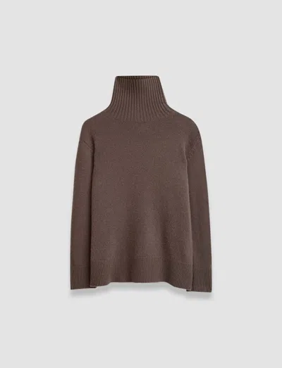 Joseph Luxe Cashmere High Neck Jumper In Carob