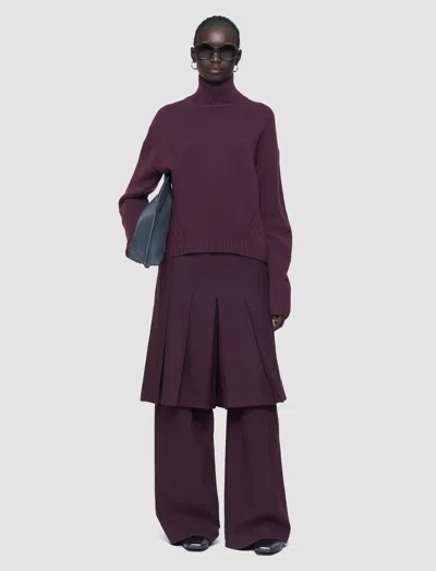 Joseph Luxe Cashmere High Neck Jumper In Purple