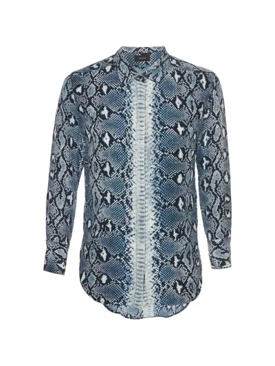 Pre-owned Joseph Lydie Python-print Shirt In Blue