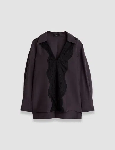 Joseph Madrid Evening Silk Blend Lace Blouse In Aurora Purple