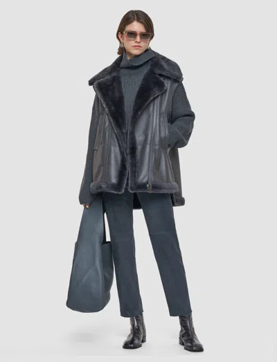 Joseph Marc Soft Shearling Gilet In Gray