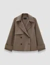 Joseph Womens Mushroom Marne Double-face Wool And Cashmere-blend Coat In Brown