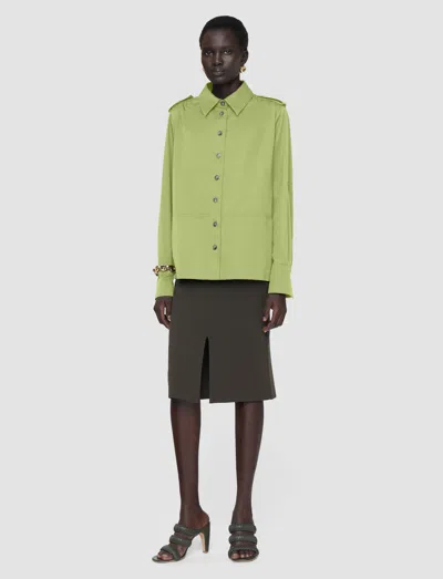 Joseph Mars Cotton Linen Shirt In Green