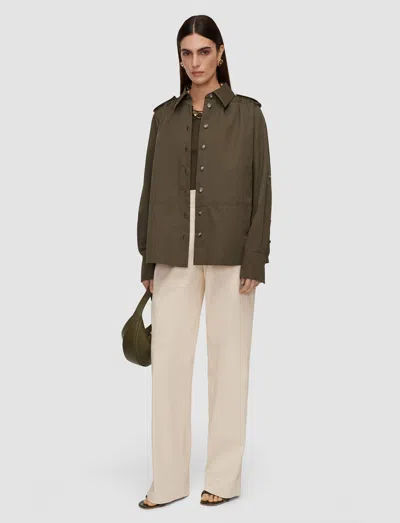 Joseph Mars Cotton Linen Shirt In Green