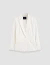Joseph Womens Ivory Marty Notched-lapel Stretch-linen Jacket In Ivory
