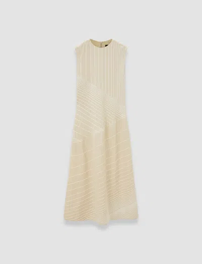 Joseph Maryse Embroidered Stripes Dress In Pink