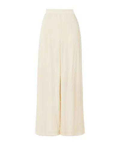 Joseph Mawn Plissé-jacquard Wide-leg Pants In White
