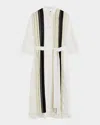 Joseph Mederic Striped Cotton Poplin Midi Shirtdress In Bw Quail