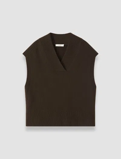 Joseph Mena Pure Cashmere Vest In Brown
