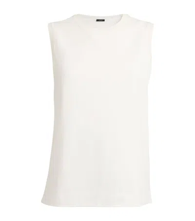 Joseph Mercerised Cotton Tank Top In Ivory