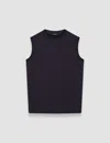 Joseph Mercerised Cotton Tank Top In Navy