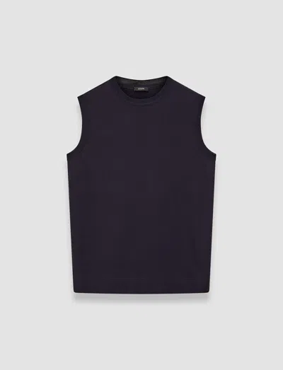 Joseph Mercerised Cotton Tank Top In Navy