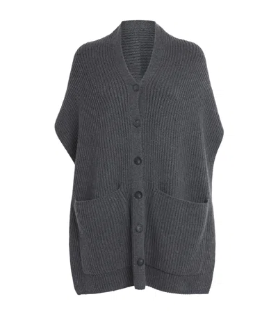 Joseph Merino-cashmere-silk Cardigan In Gray